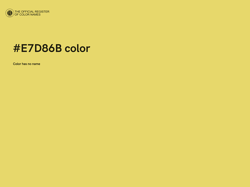 #E7D86B color image