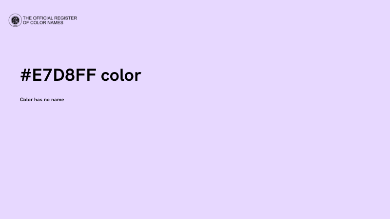 #E7D8FF color image