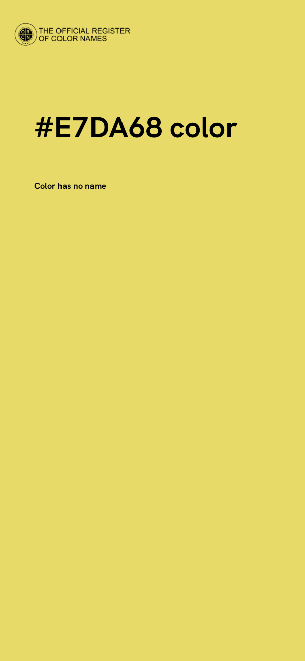 #E7DA68 color image