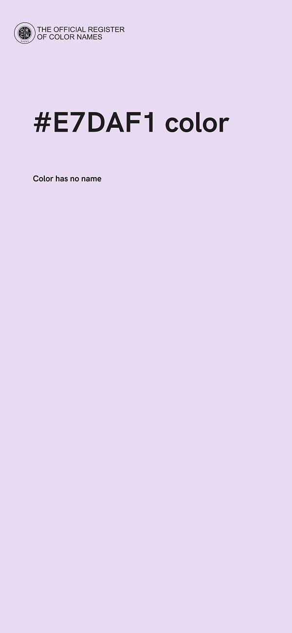 #E7DAF1 color image