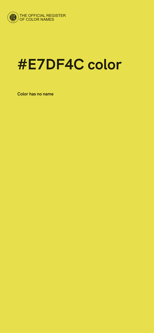 #E7DF4C color image