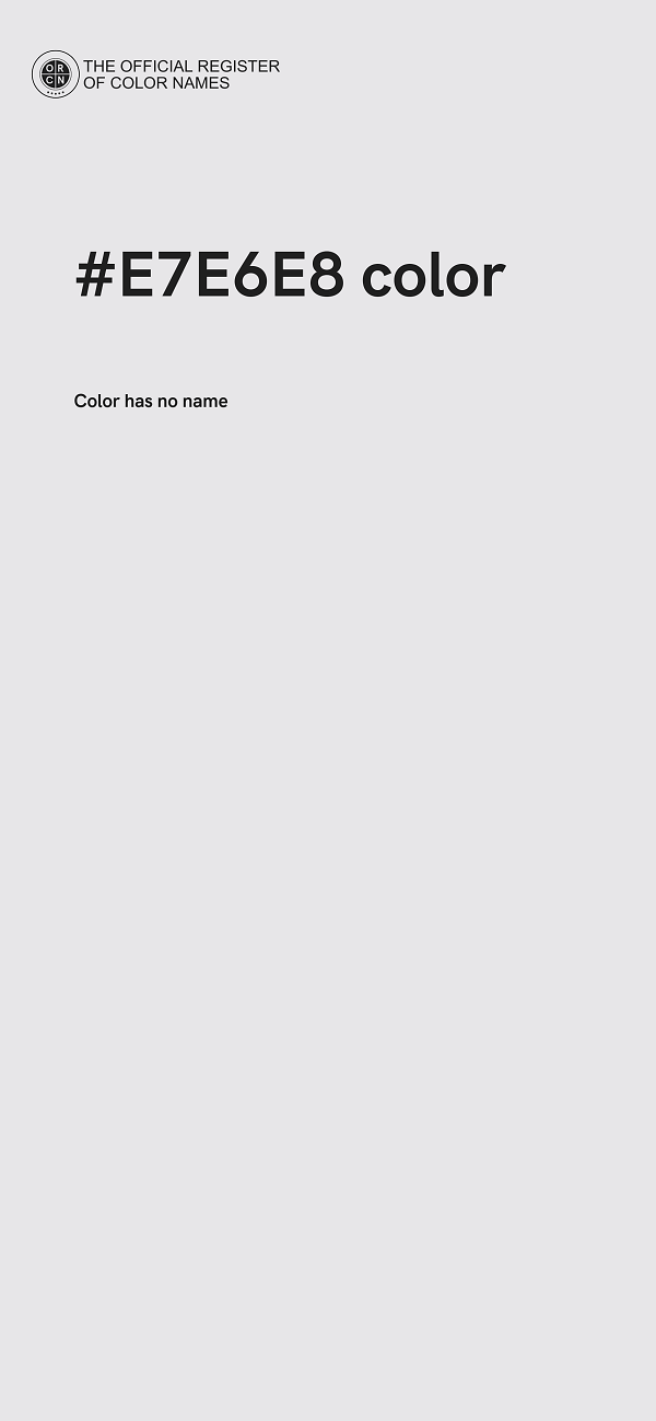 #E7E6E8 color image