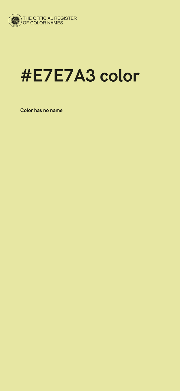 #E7E7A3 color image