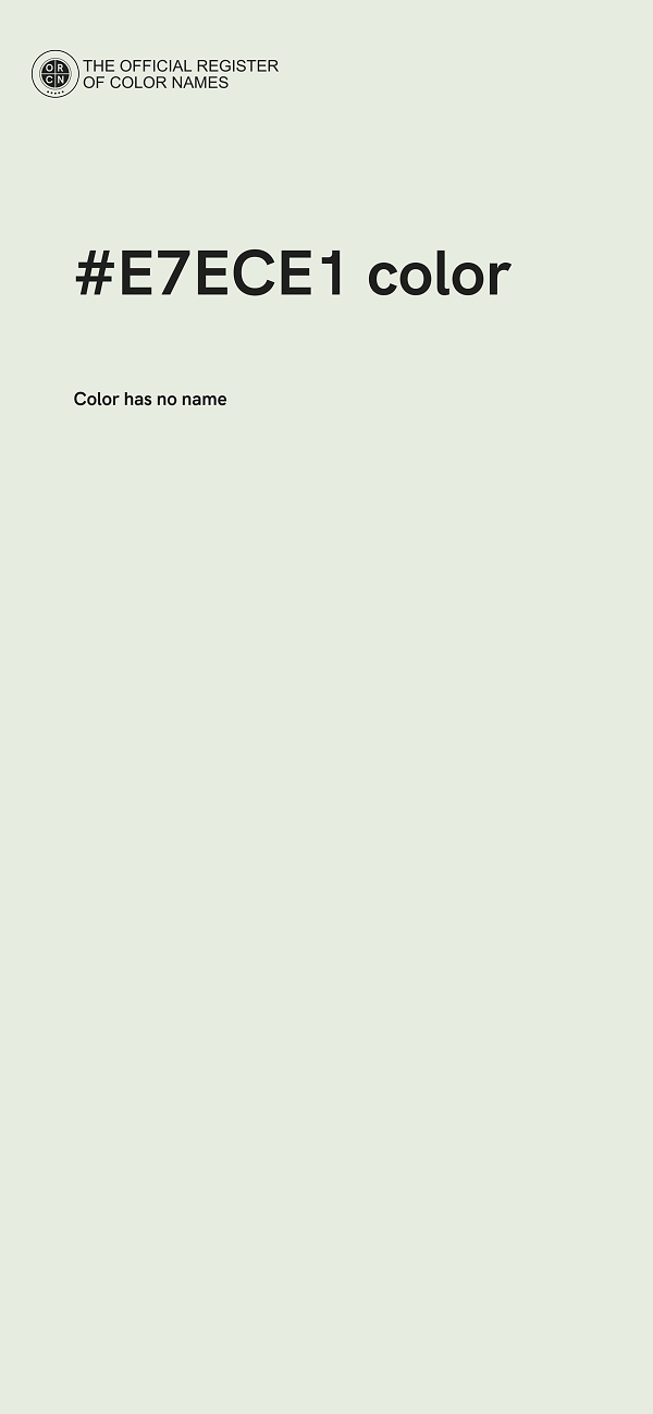 #E7ECE1 color image