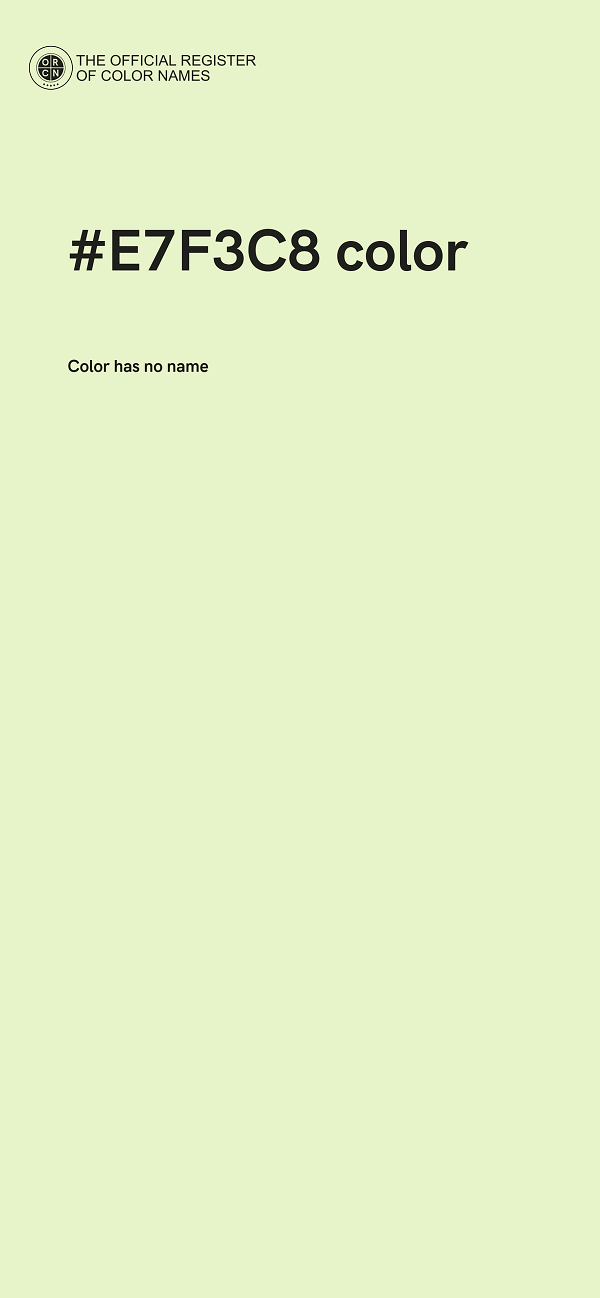 #E7F3C8 color image