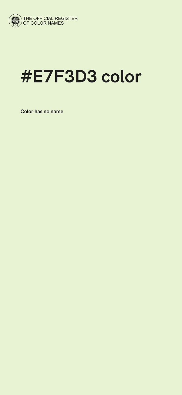 #E7F3D3 color image