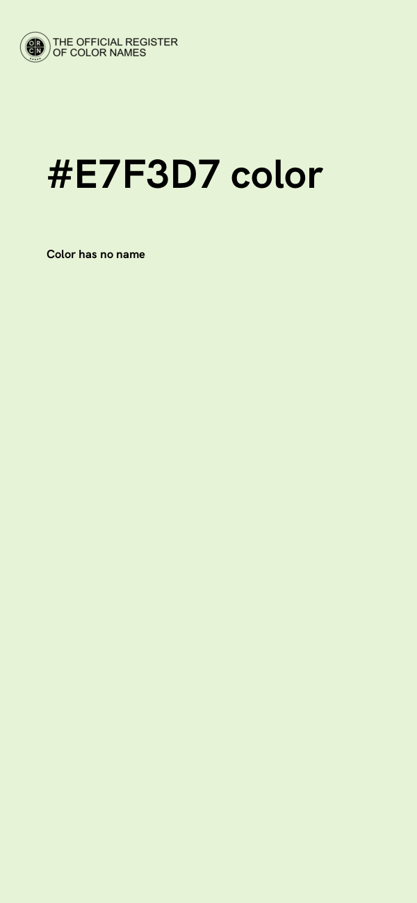 #E7F3D7 color image