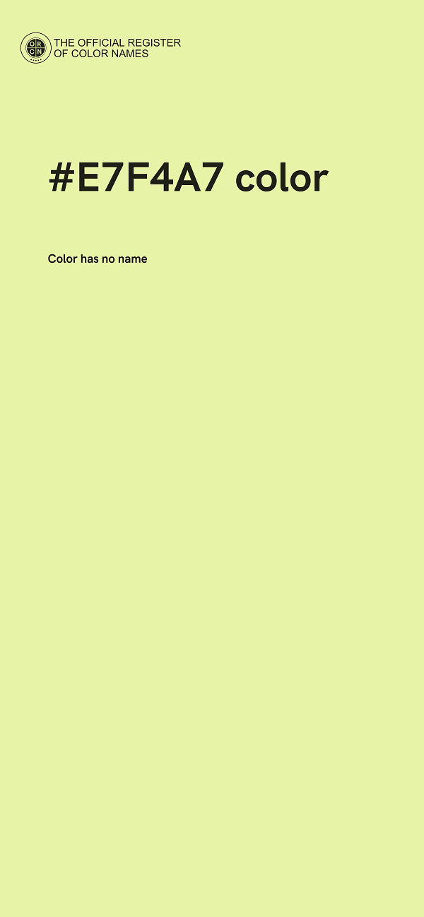 #E7F4A7 color image