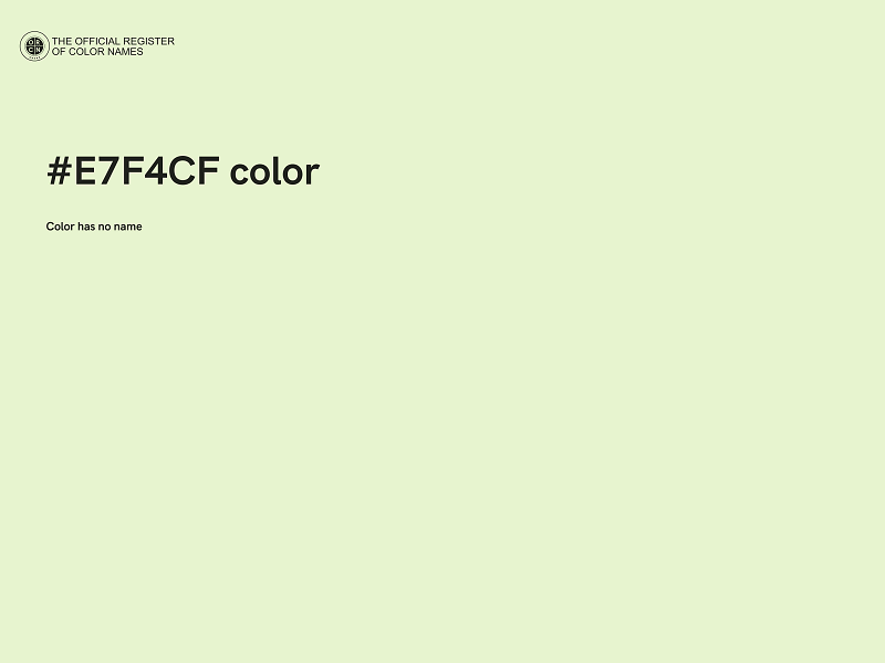 #E7F4CF color image