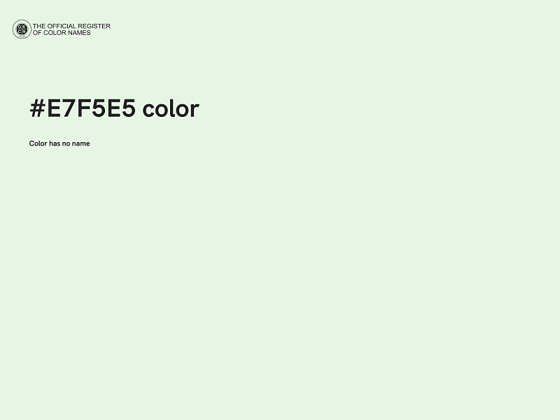 #E7F5E5 color image