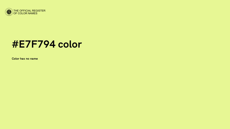 #E7F794 color image