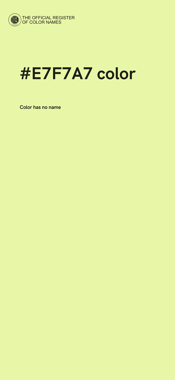 #E7F7A7 color image