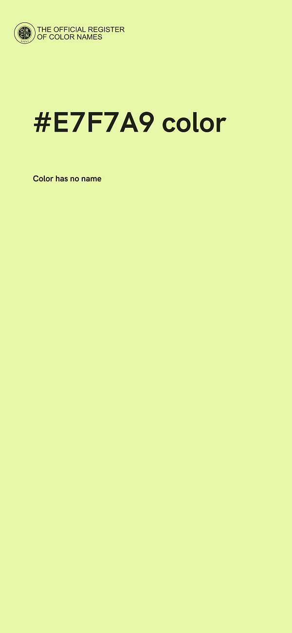 #E7F7A9 color image