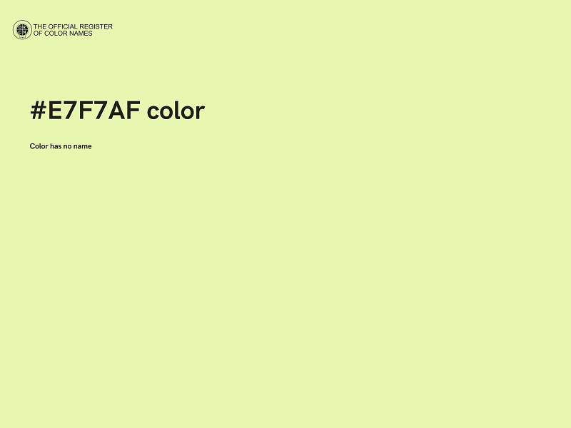 #E7F7AF color image