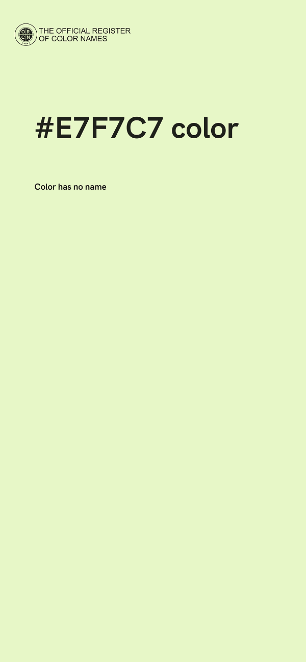 #E7F7C7 color image