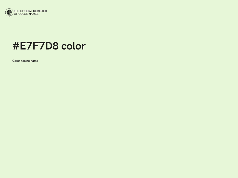 #E7F7D8 color image