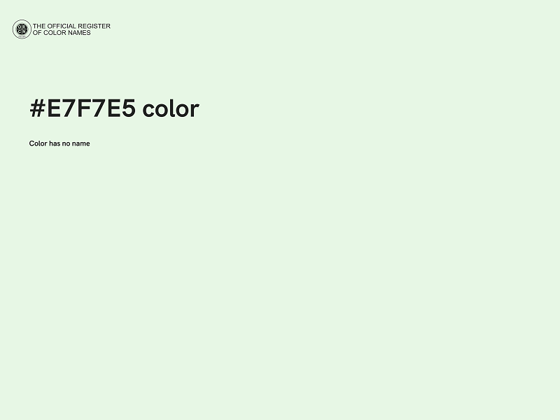 #E7F7E5 color image