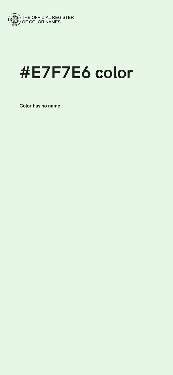 #E7F7E6 color image