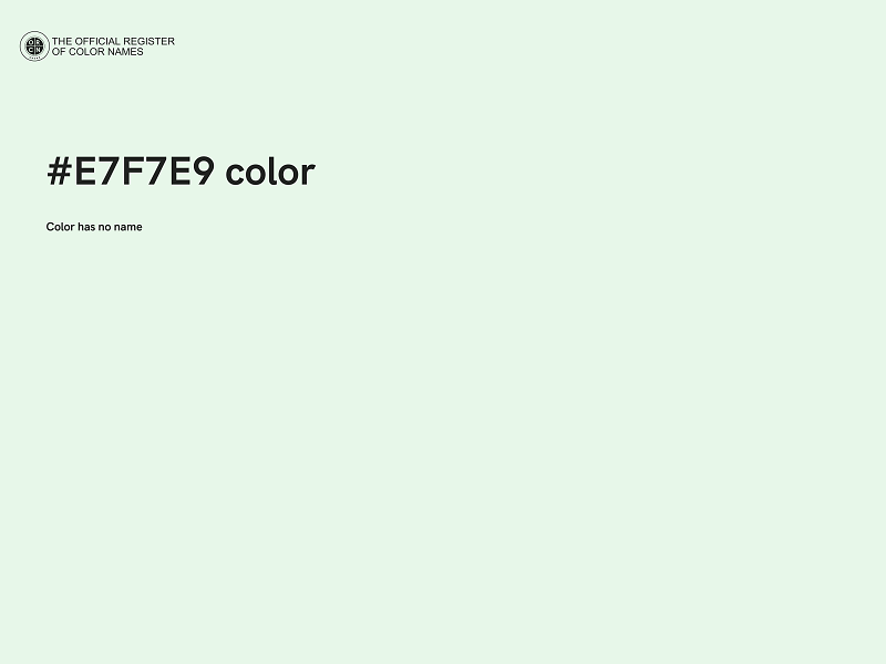 #E7F7E9 color image