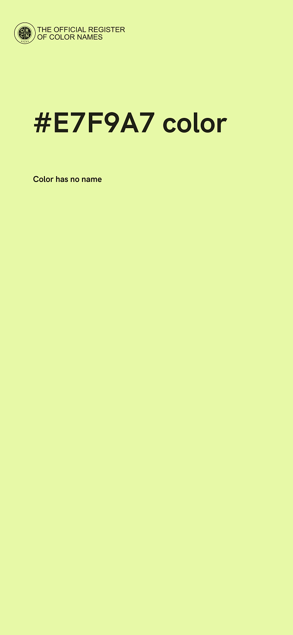 #E7F9A7 color image