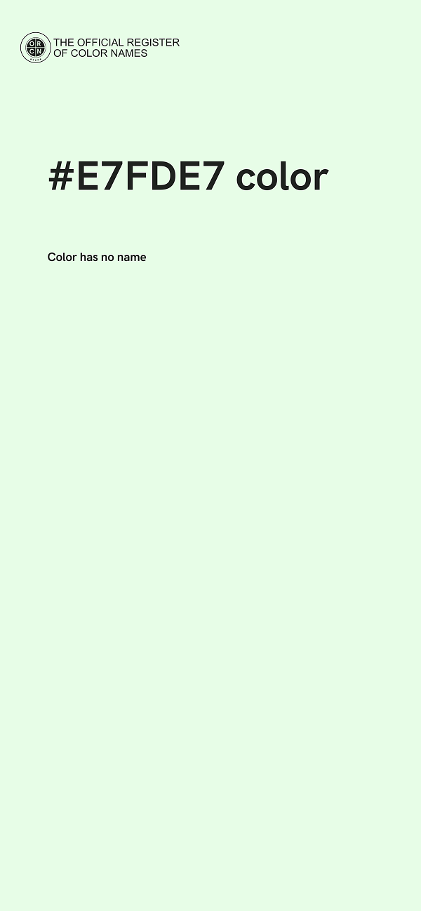 #E7FDE7 color image