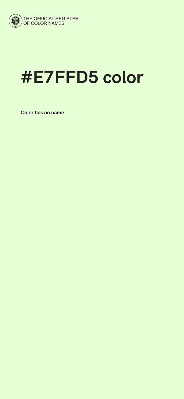 #E7FFD5 color image