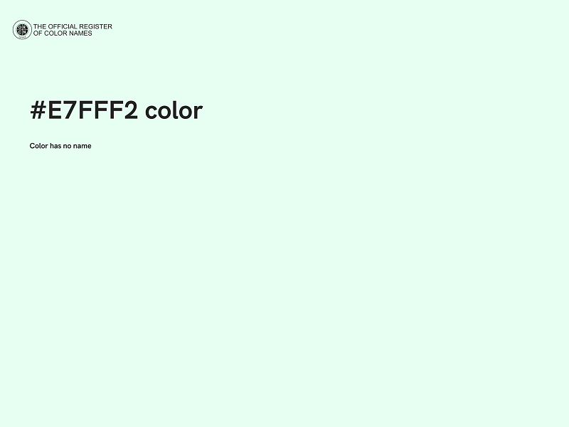 #E7FFF2 color image