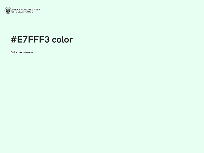 #E7FFF3 color image