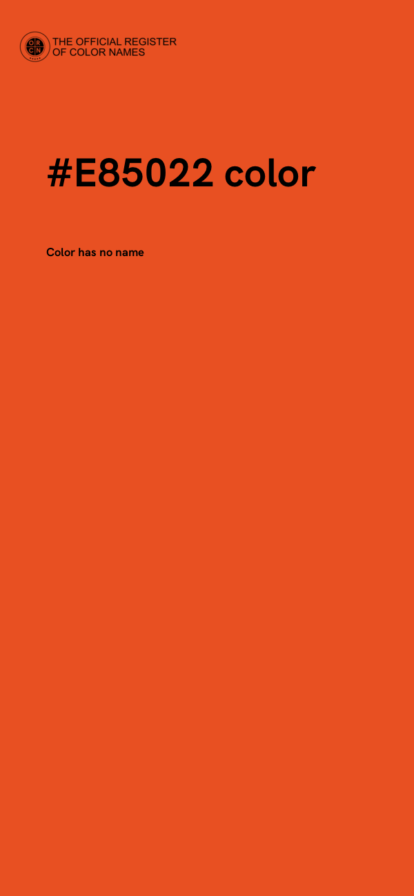 #E85022 color image