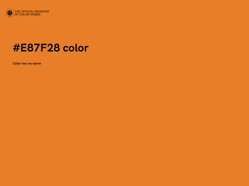 #E87F28 color image