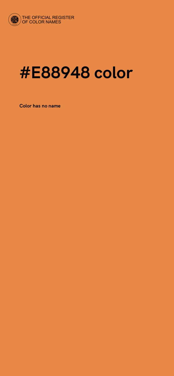 #E88948 color image