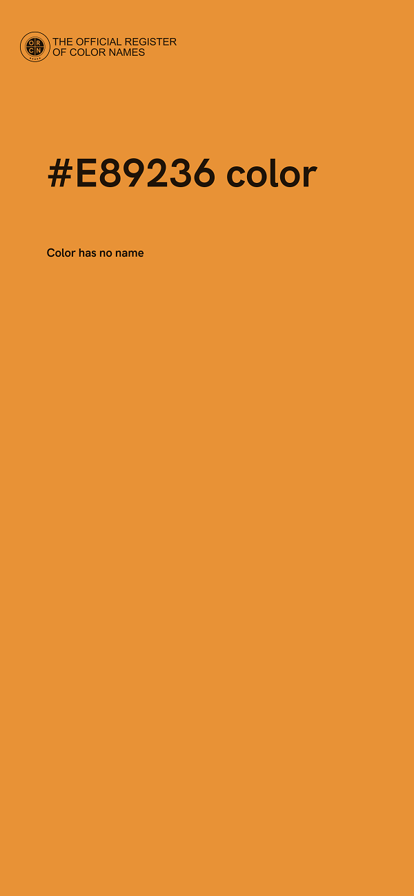 #E89236 color image