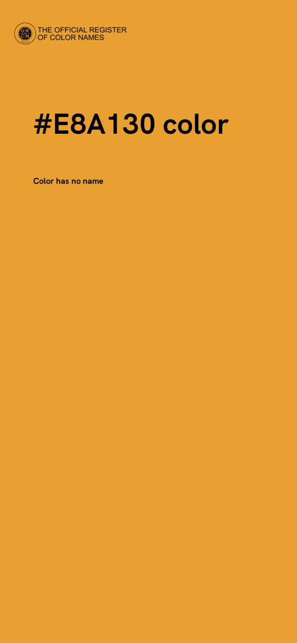 #E8A130 color image