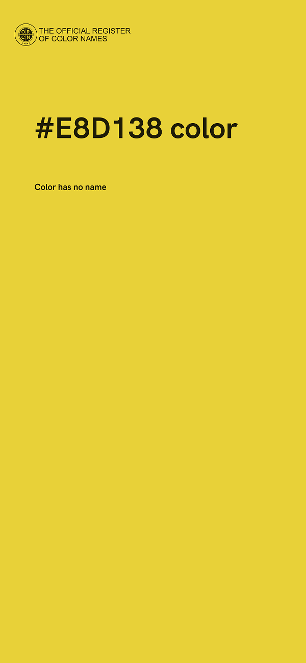 #E8D138 color image
