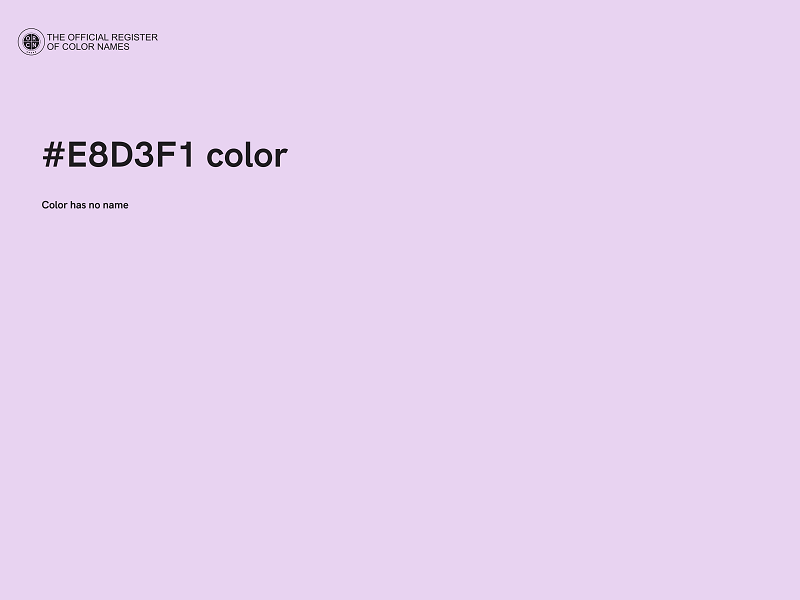 #E8D3F1 color image