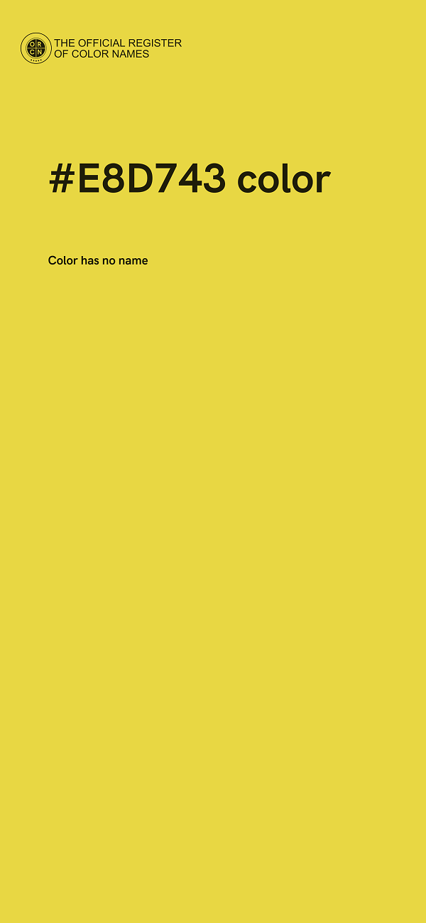 #E8D743 color image