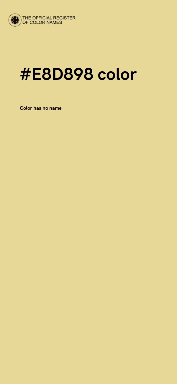 #E8D898 color image