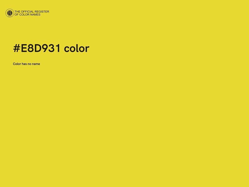 #E8D931 color image