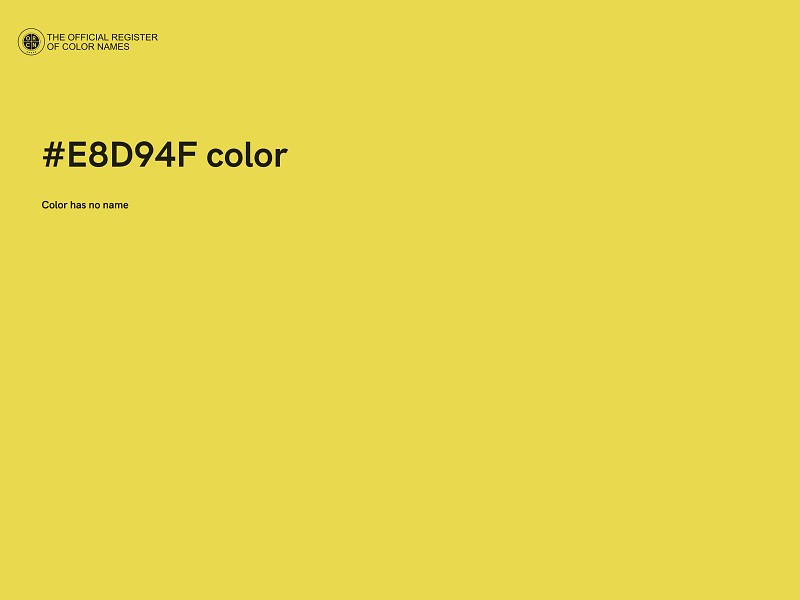 #E8D94F color image