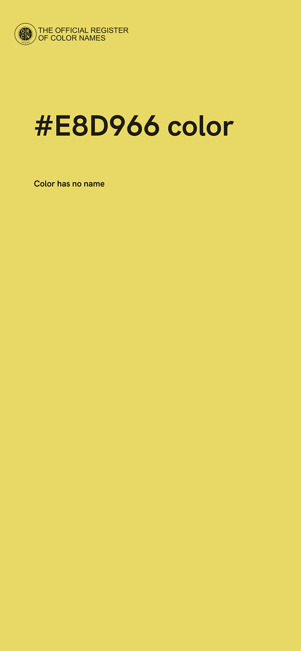 #E8D966 color image