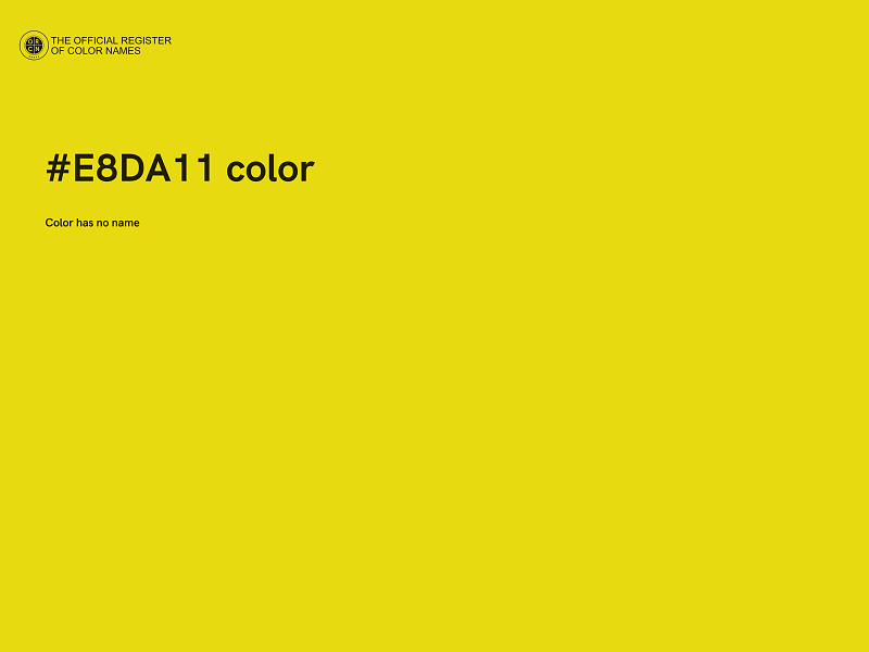 #E8DA11 color image