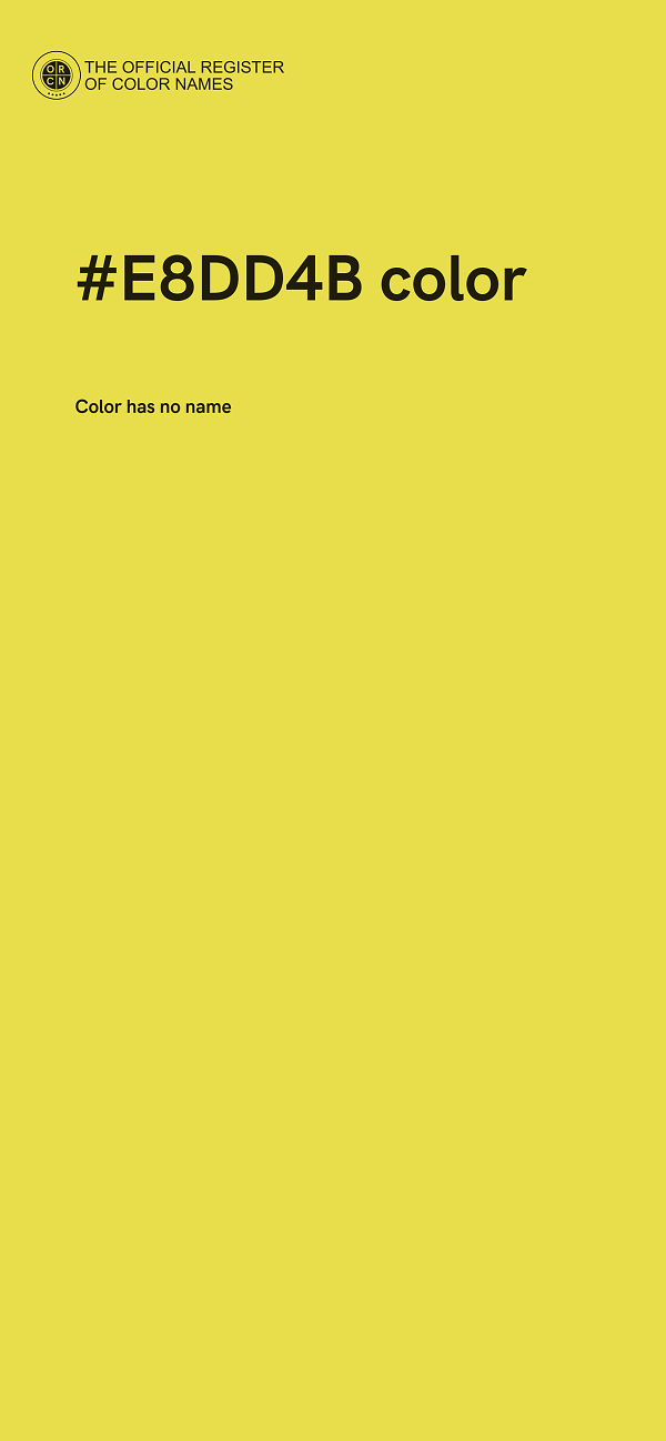 #E8DD4B color image