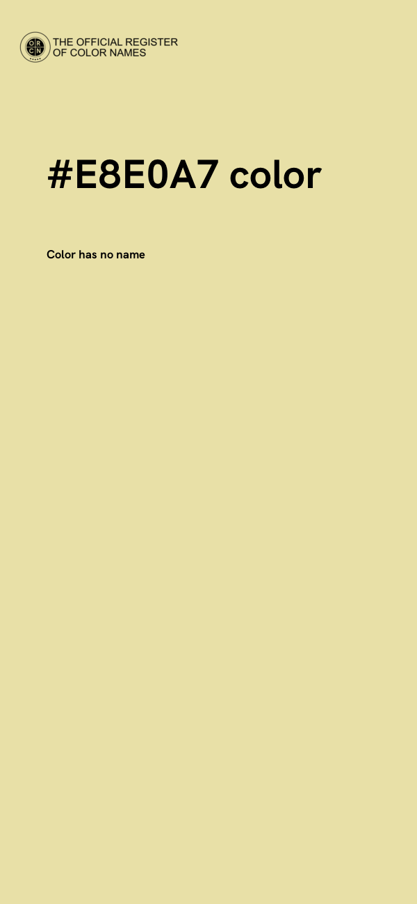 #E8E0A7 color image