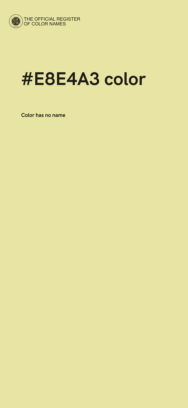 #E8E4A3 color image
