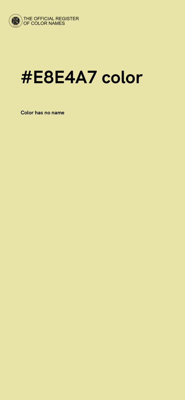 #E8E4A7 color image