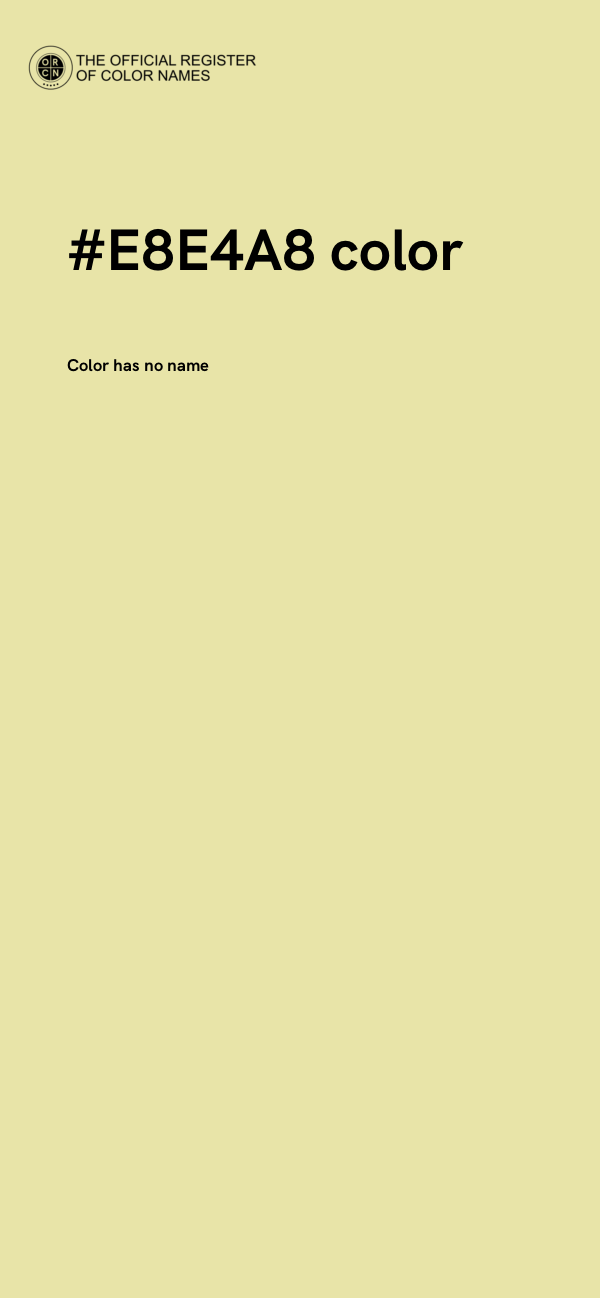 #E8E4A8 color image