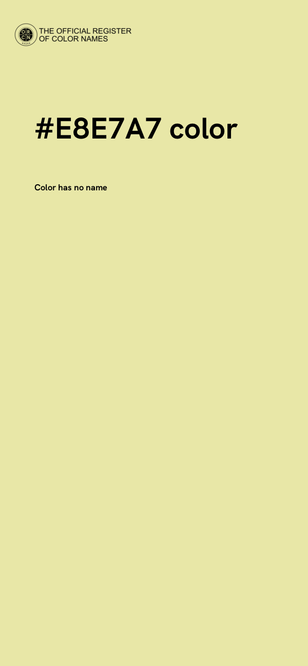 #E8E7A7 color image