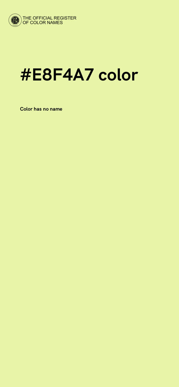 #E8F4A7 color image