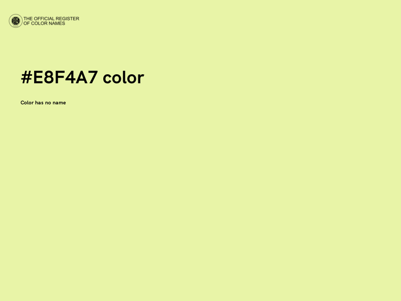 #E8F4A7 color image