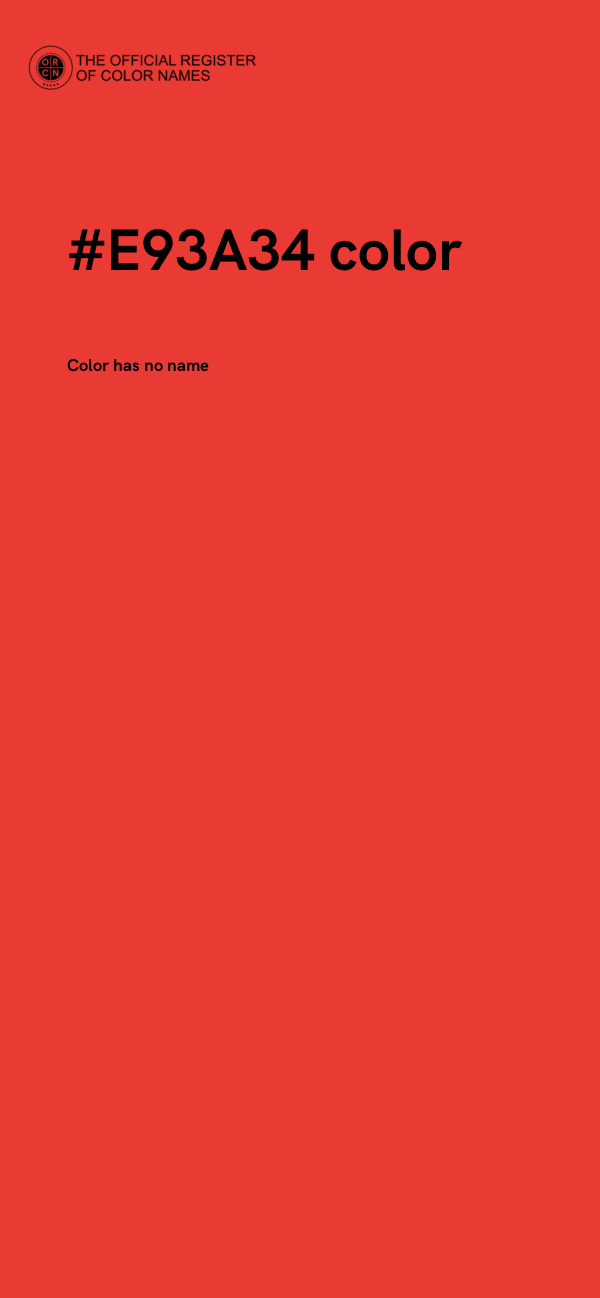 #E93A34 color image